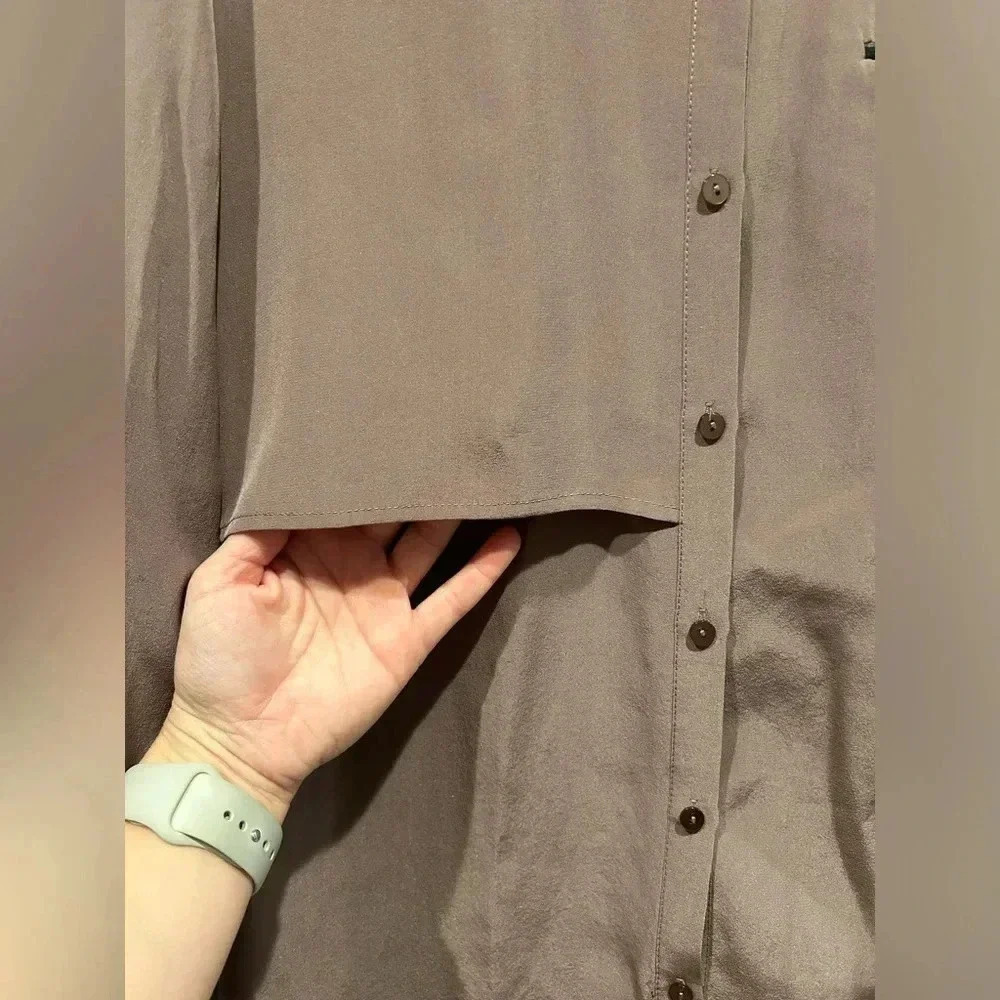 WALTER BAKER Silk and Leather Long Sleeve Blouse / Size XS / - Picture 5 of 9